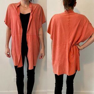 Elie Tahari Peach Suede Short Sleeve Jacket
